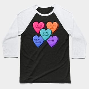 Quarantine Valentine Heart Candy Sticker Pack Baseball T-Shirt